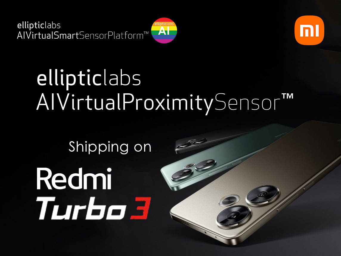 小米Redmi Turbo 3智能手机搭载Elliptic Labs虚拟传感器