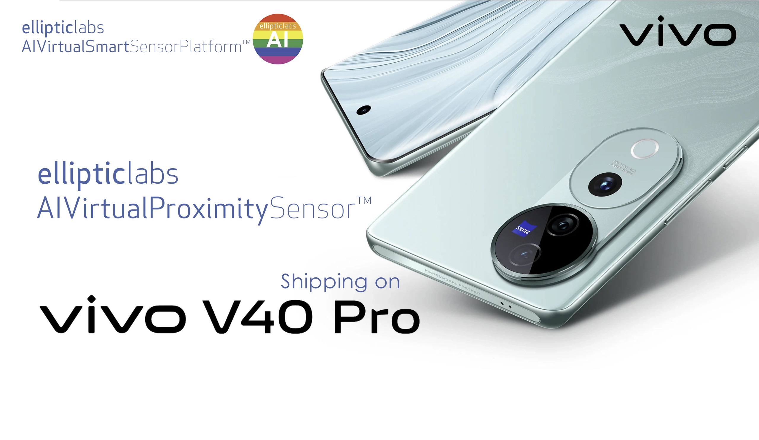 vivo V40 Pro智能手机搭载Elliptic Labs虚拟传感器