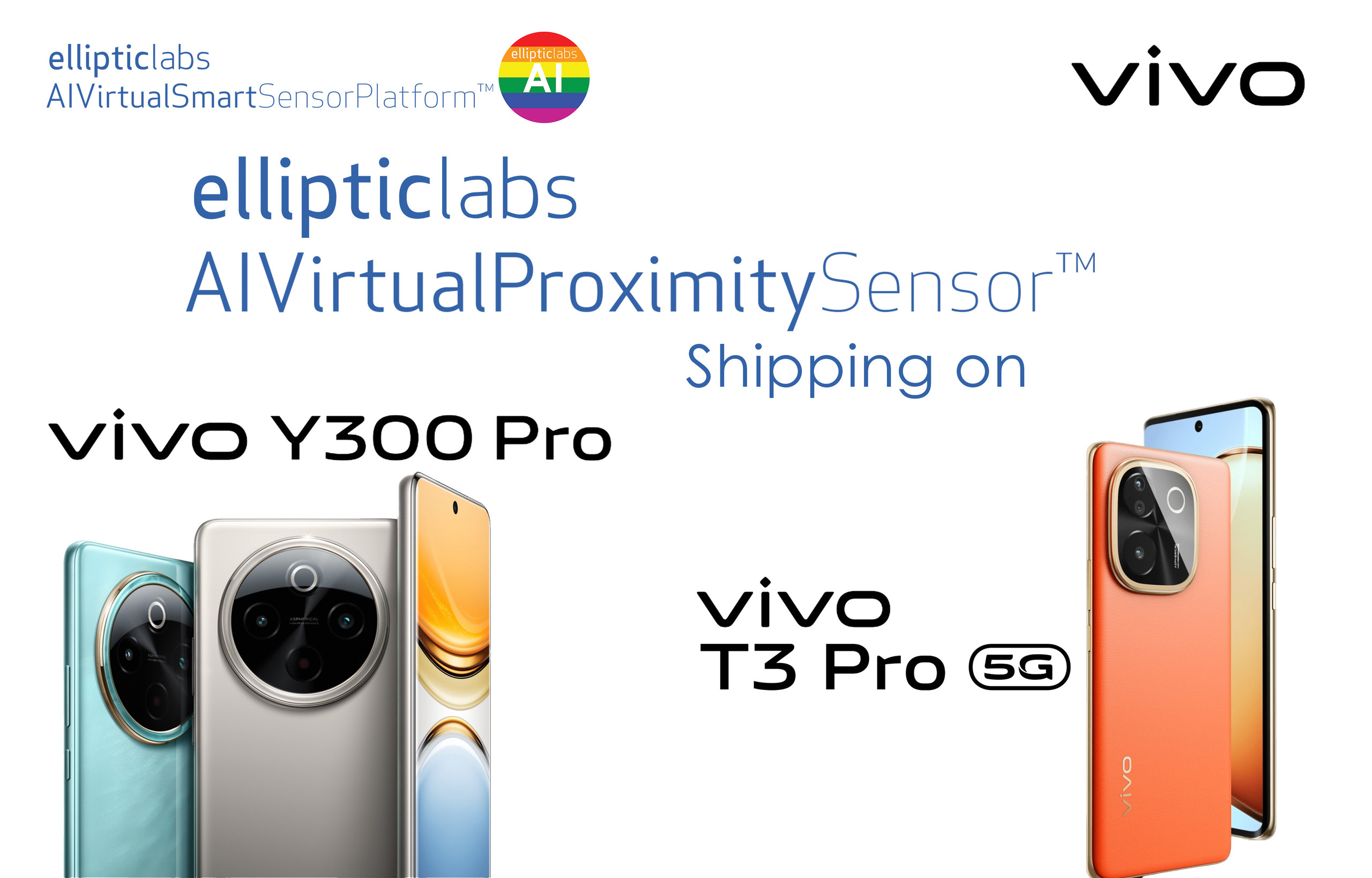 Elliptic Labs Shipping with Global Smartphone Maker vivo on T3 Pro and Y300 Pro Smartphones