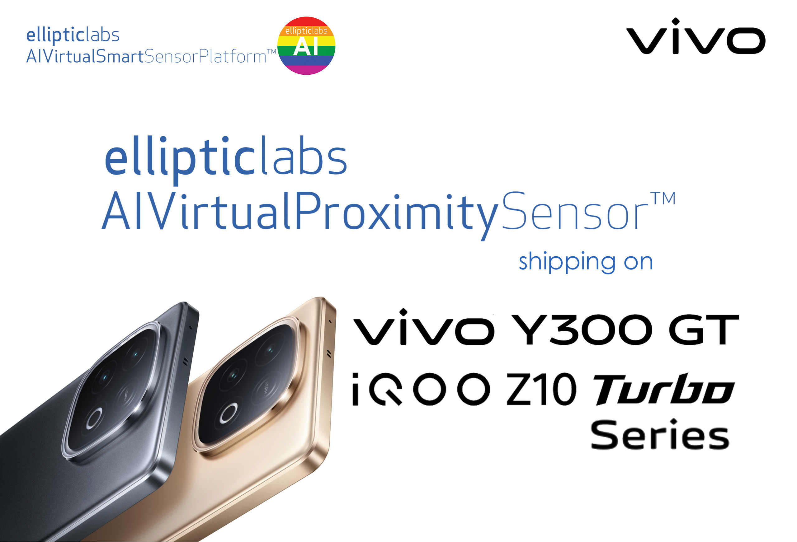 vivo IQOO Z10 Turbo系列和Y300 GT智能手机搭载Elliptic Labs虚拟传感器