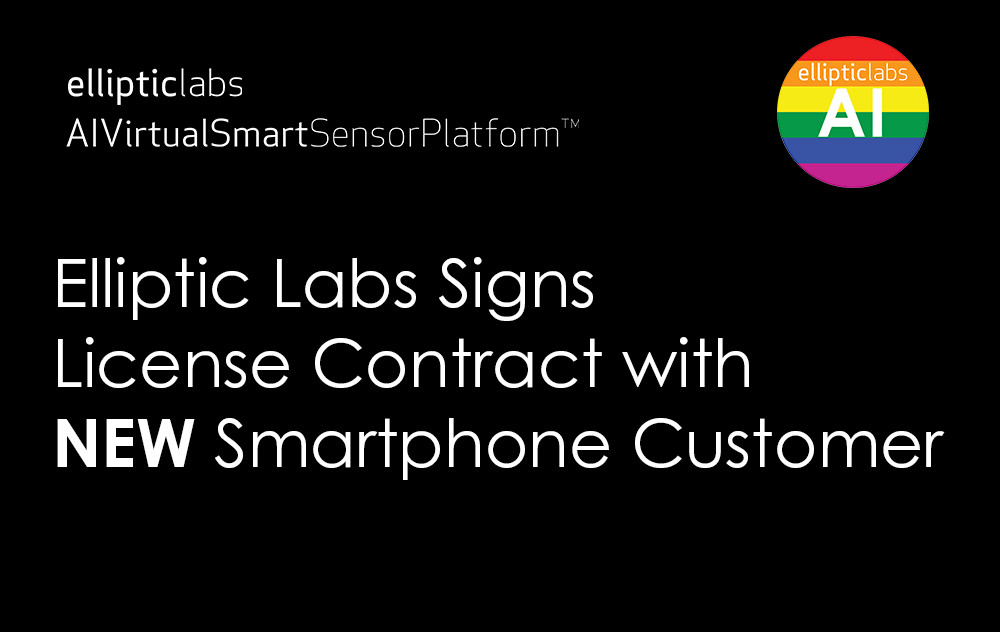 Elliptic Labs与新的智能手机客户签署软件许可合同
