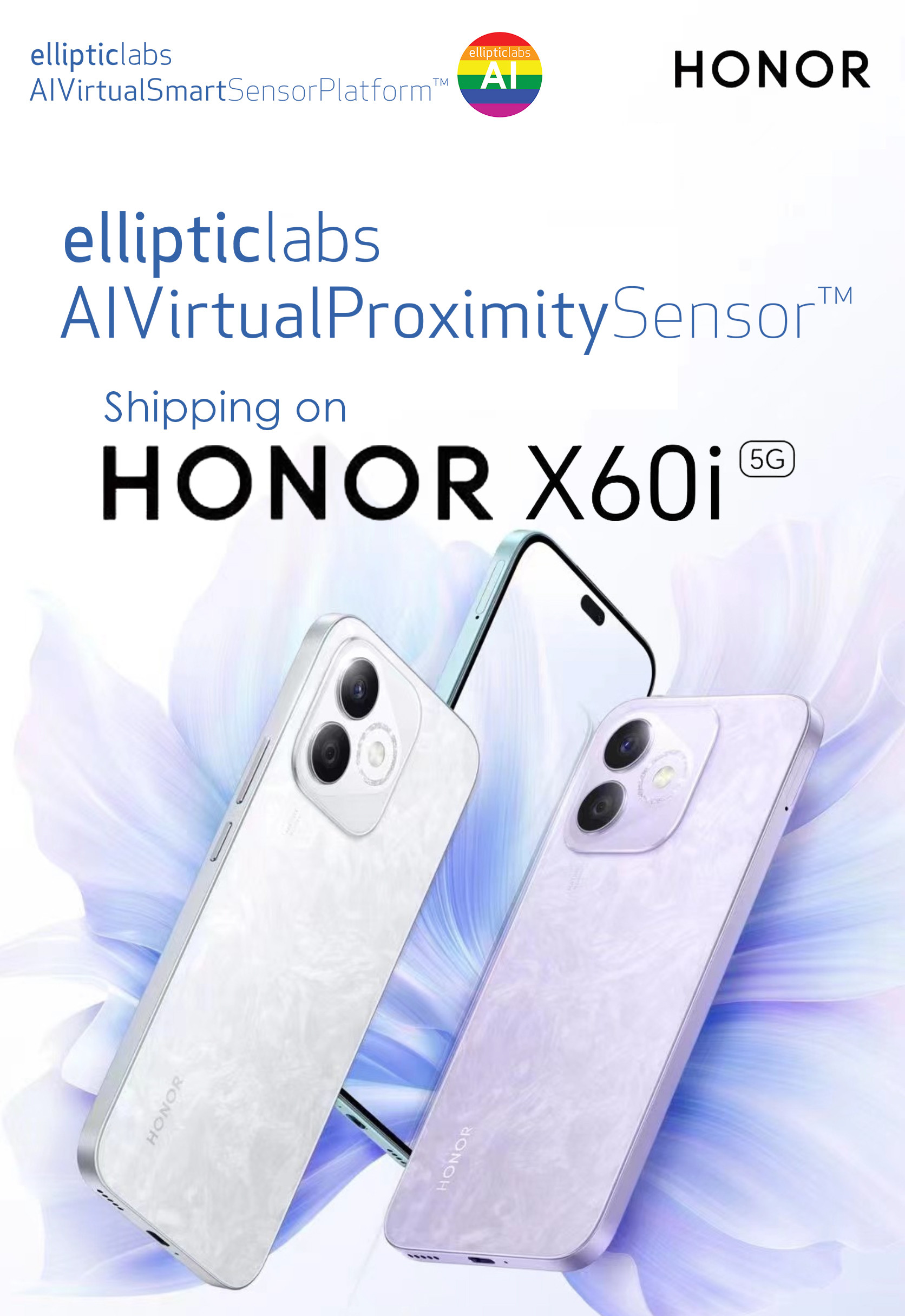 Elliptic Labs Shipping on HONOR X60i Smartphone