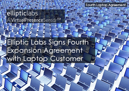 Elliptic Labs Signs Fourth Expansion Agreement with Laptop Customer