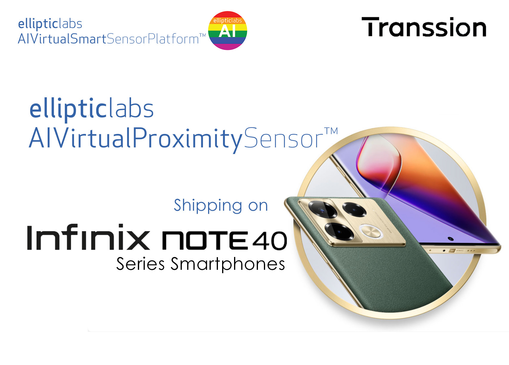 传音Infinix Note 40系列智能手机全系选用Elliptic Labs虚拟传感器