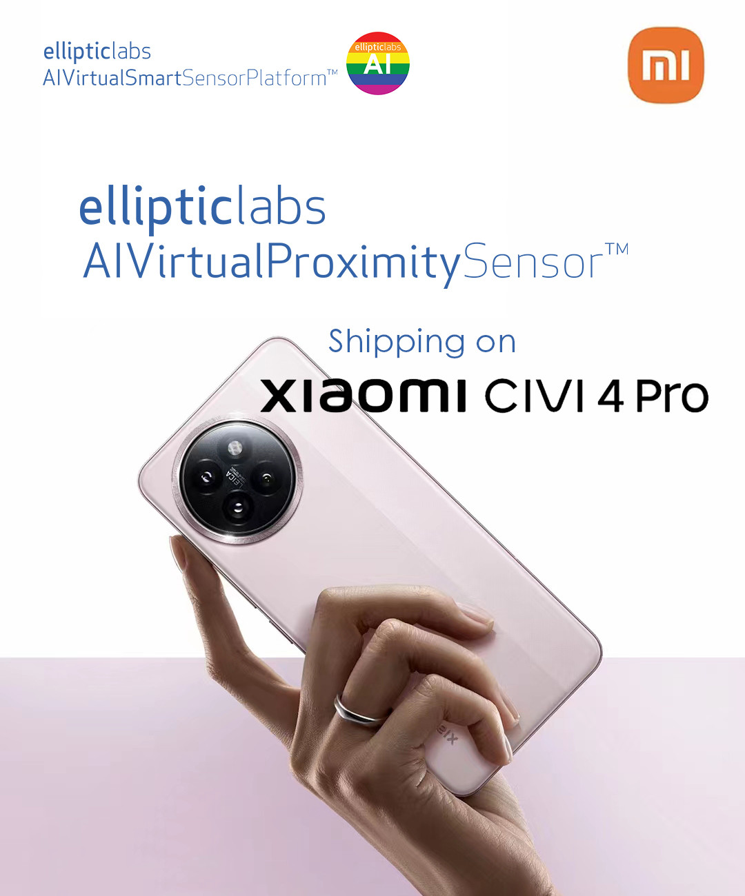 Elliptic Labs Shipping on Xiaomi Civi 4 Pro Smartphone